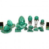 A Collection of Malachite Obje