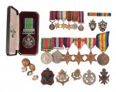 A COLLECTION OF MEDALS AND BAD