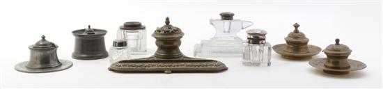 A Collection of Nine Ink Wells of