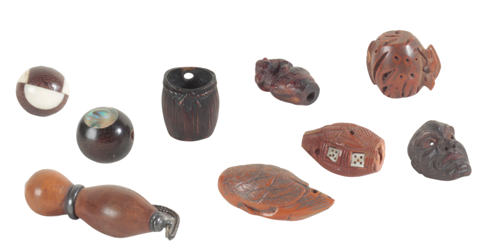 A COLLECTION OF NINE JAPANESE OJIME