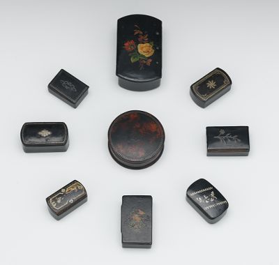 A Collection of Nine Papier Mache
