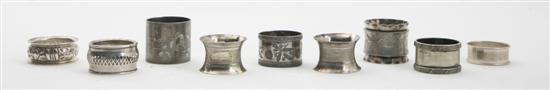 A Collection of Nine Silver and
