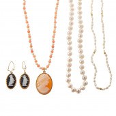 A COLLECTION OF PEARL & CAMEO