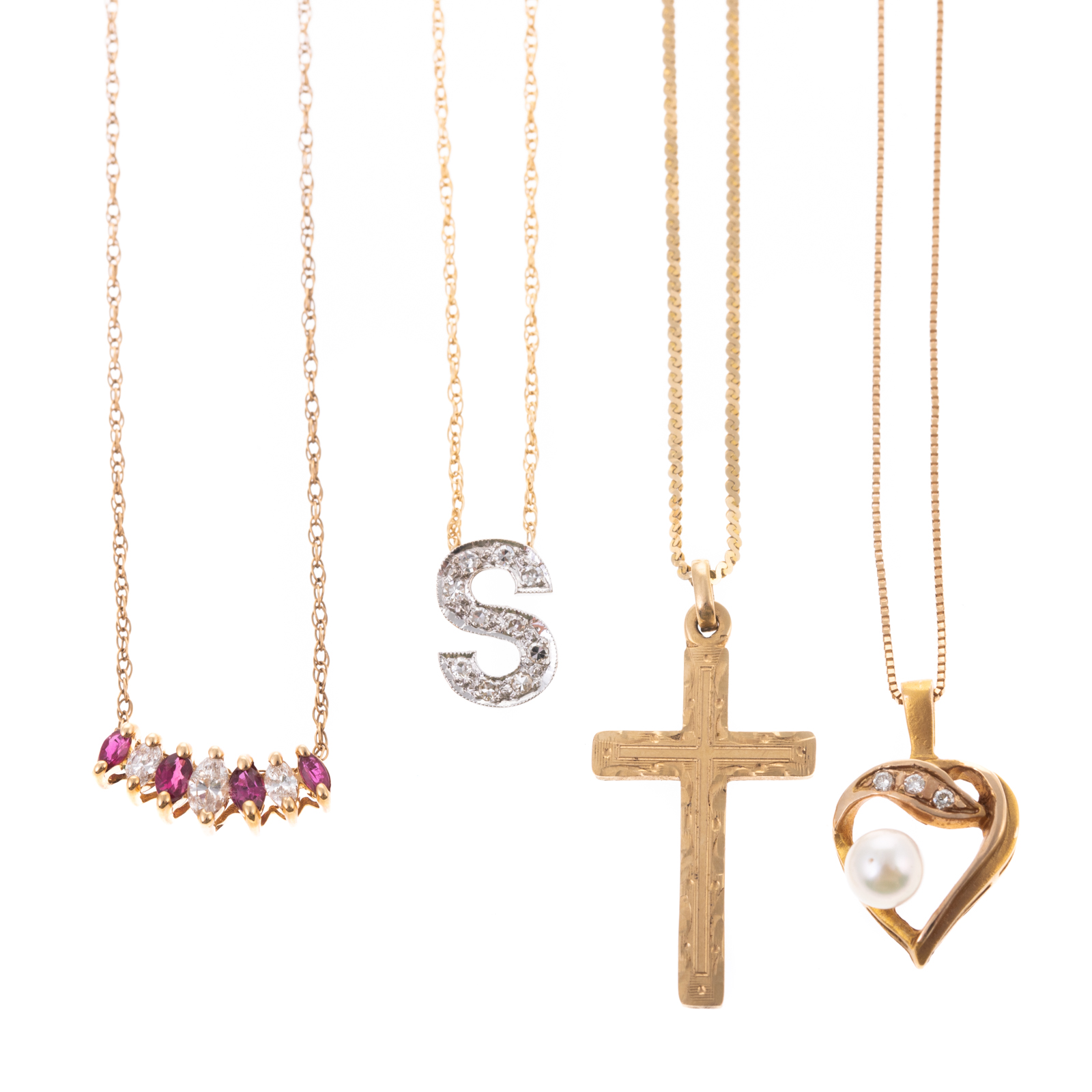 A COLLECTION OF PENDANTS WITH