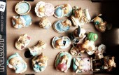 A collection of Pendelfin figu
