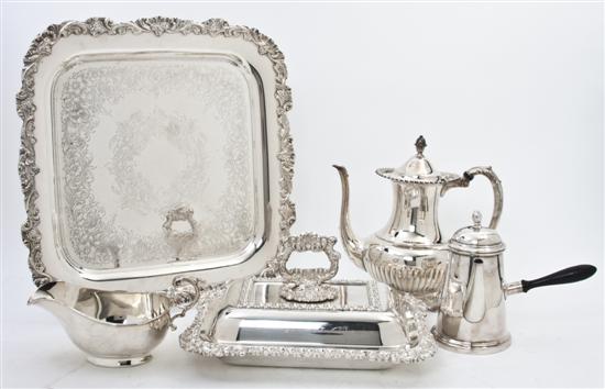 A Collection of Seven Silverplate
