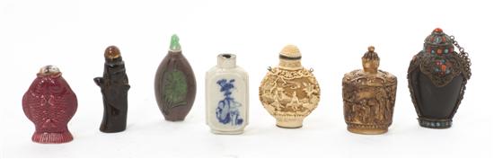 A Collection of Seven Snuff Bottles