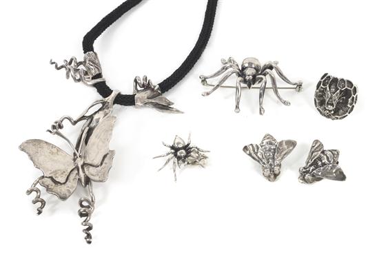 A Collection of Silver Jewelry
