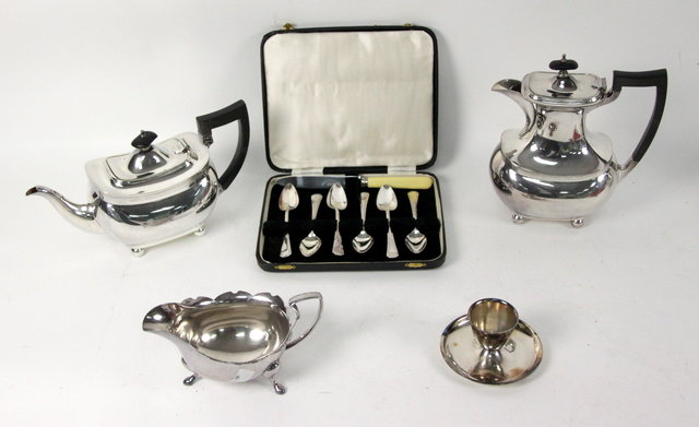 A collection of silver plate