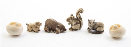 * A Collection of Six Ivory