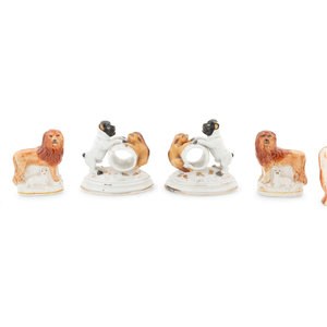 A Collection of Staffordshire Lions