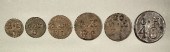 A collection of stamped copper
