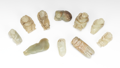 A Collection of Ten Carved Jade