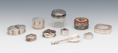 A Collection of Ten Sterling Silver