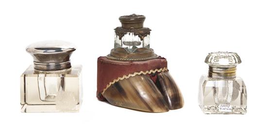 A Collection of Three Inkwells