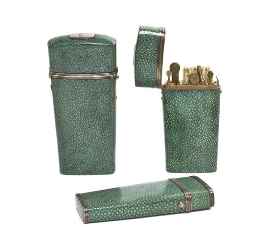 A Collection of Three Shagreen Etui