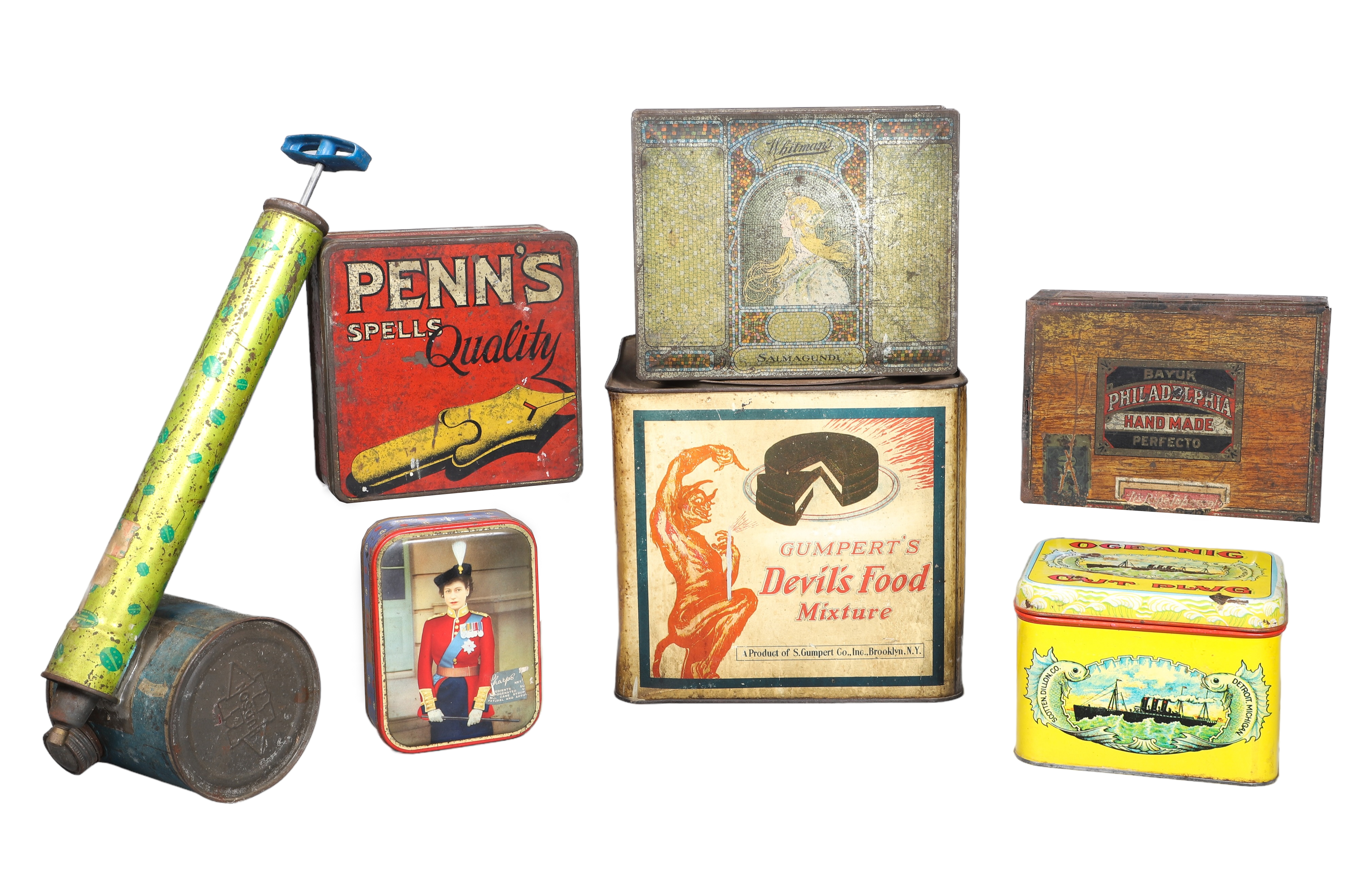 A Collection of tin litho boxes