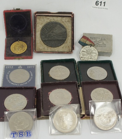 A collection of various coins to