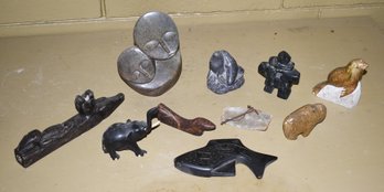 A collection of vintage carved