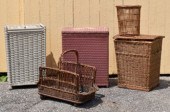 A collection of vintage wicker