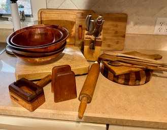 A collection of wood kitchen