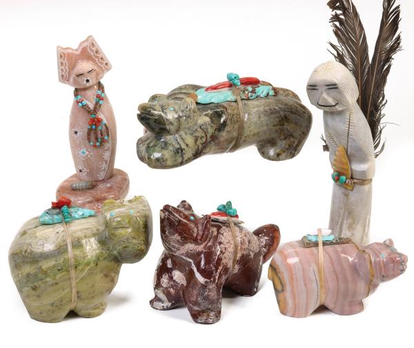 A COLLECTION OF ZUNI FETISHES