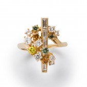 A COLORED DIAMOND, DIAMOND AND