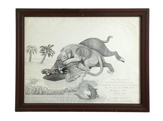 A COMBAT BETWEEN A WILD BOAR  AND A