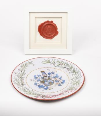 A commemorative armorial plate