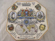 A commemorative plate depicting the