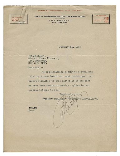 A COMPLAINT BY HORACE GOLDIN