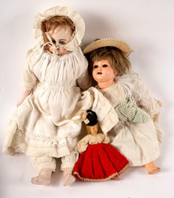 A composition head doll, a