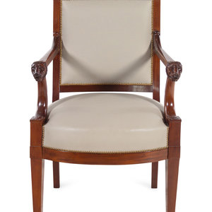 A Consulat Mahogany Lion-Head