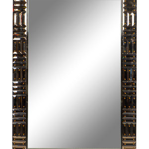 A Contemporary Beveled Glass Mirror