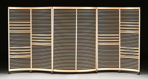 A CONTEMPORARY BLONDE WOOD AND