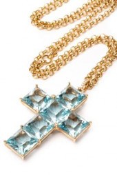 A contemporary blue topaz cruc