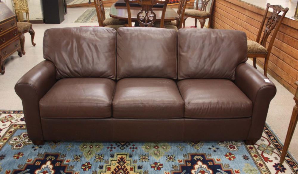 A CONTEMPORARY BROWN LEATHER