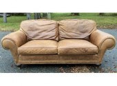 A contemporary brown leather t