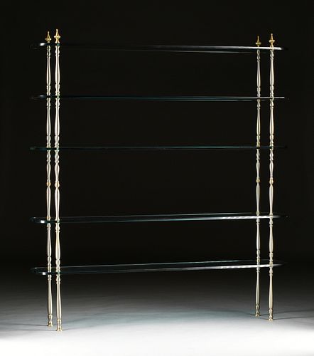 A CONTEMPORARY BRUSHED STEEL AND