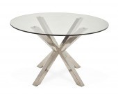 A CONTEMPORARY CHROME AND GLAS