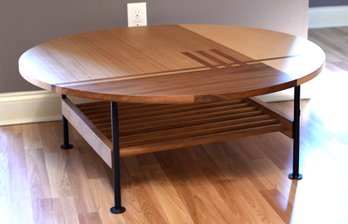 A contemporary coffee table with