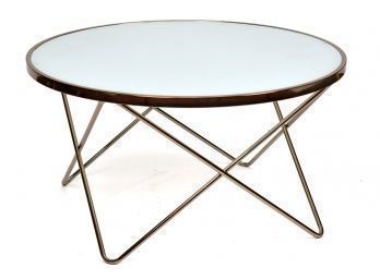 A contemporary coffee table with