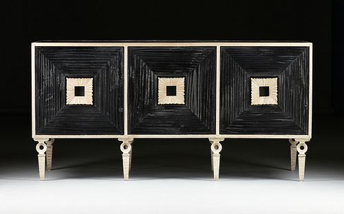 A CONTEMPORARY EBONIZED WOOD AND