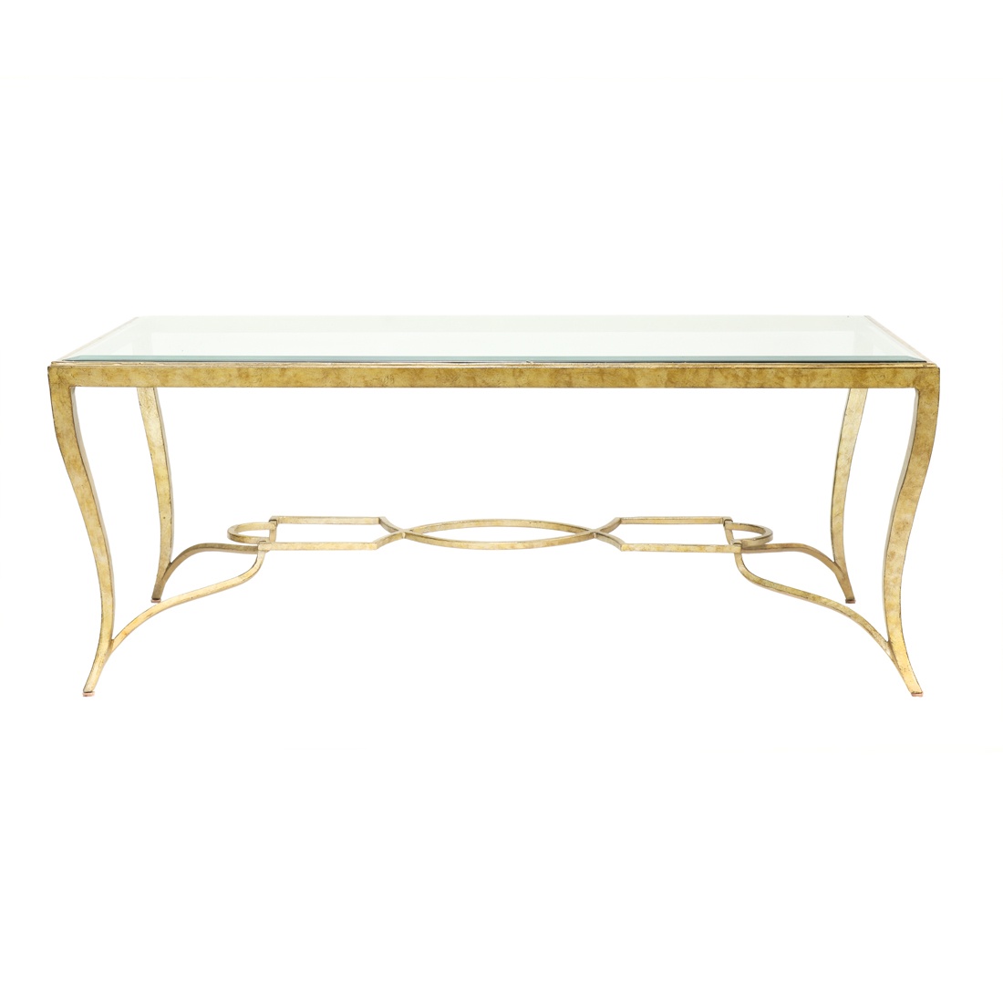 A CONTEMPORARY GILT WROUGHT IRON