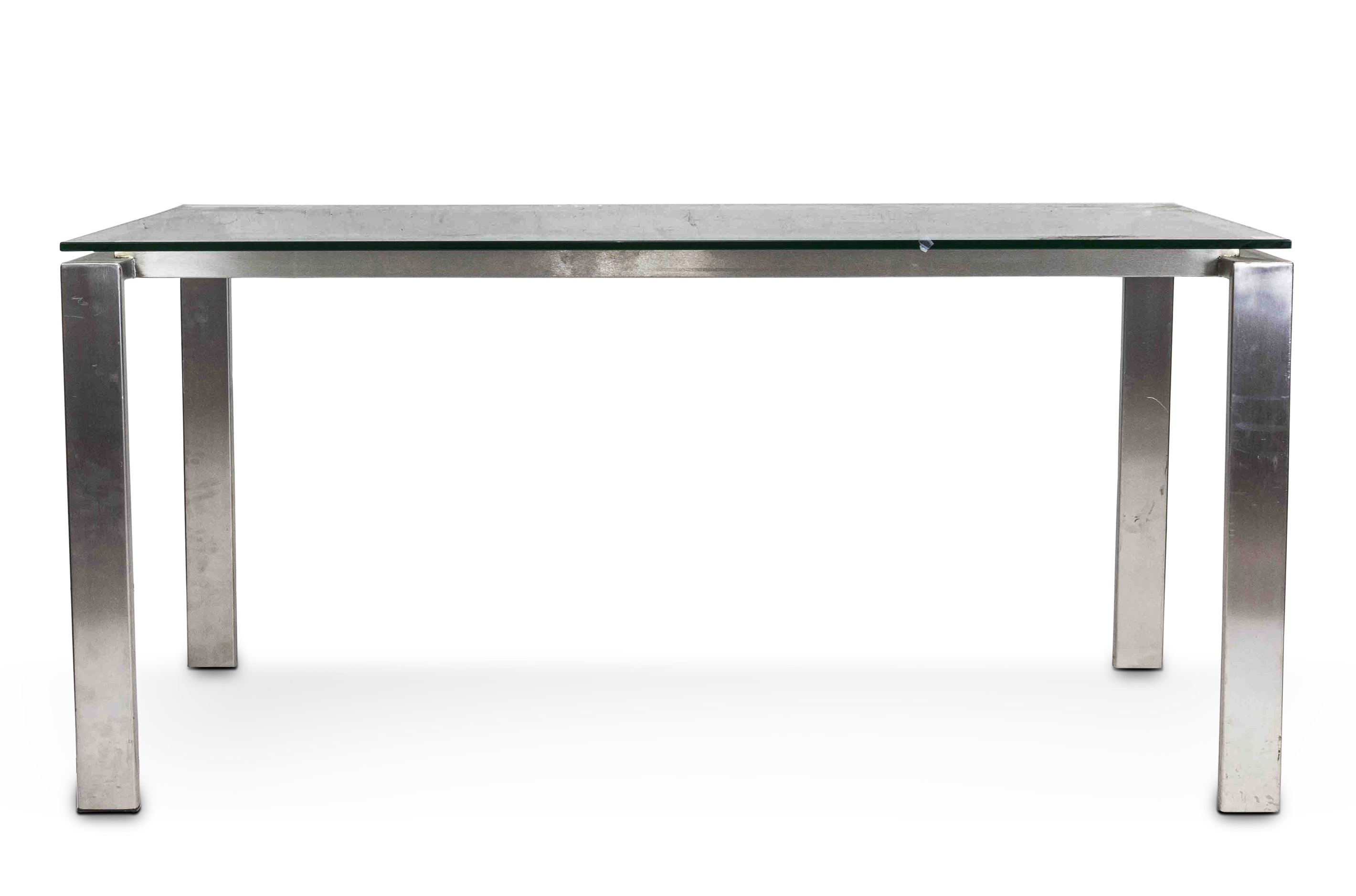 A CONTEMPORARY GLASS AND CHROME