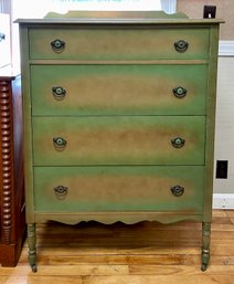 A contemporary green and brown