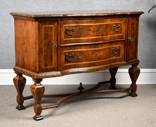 A contemporary inlaid walnut
