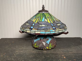 A contemporary leaded and stained