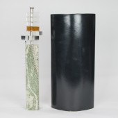 A CONTEMPORARY MARBLE AND GLAS
