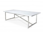 A CONTEMPORARY MARBLE AND STEE